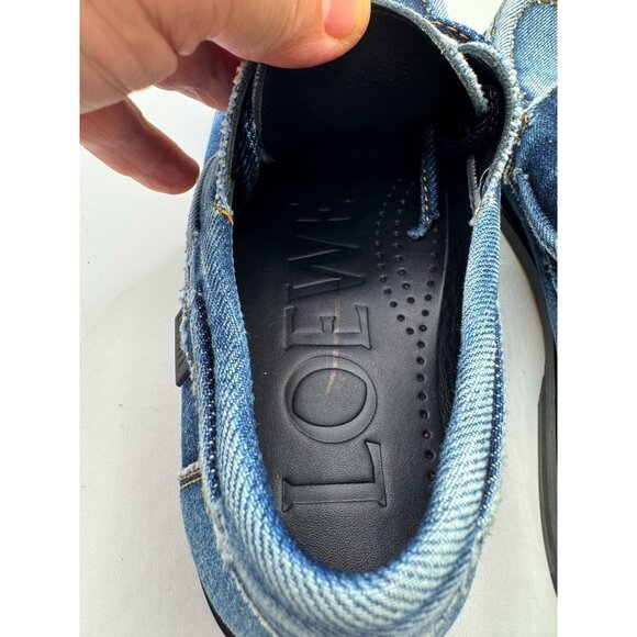 Loewe Campo Boat Shoes in Washed Denim Blue - Picture 7 of 12